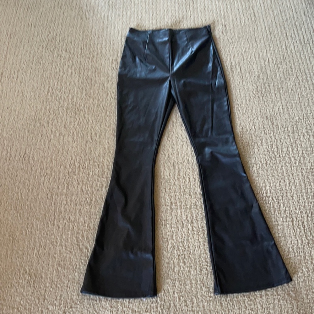 High waisted faux leather pant